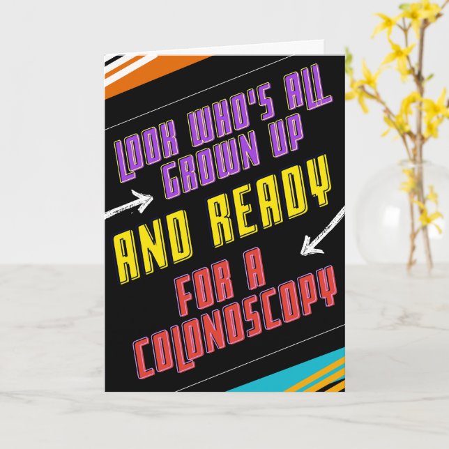 Funny Colonoscopy Happy Birthday Greeting Card (Yellow Flower)