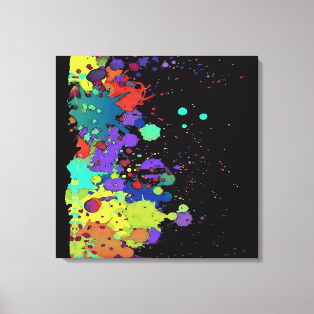 FUNNY COLOR SPLASH I + your backgr. & ideas Canvas Print (Front)