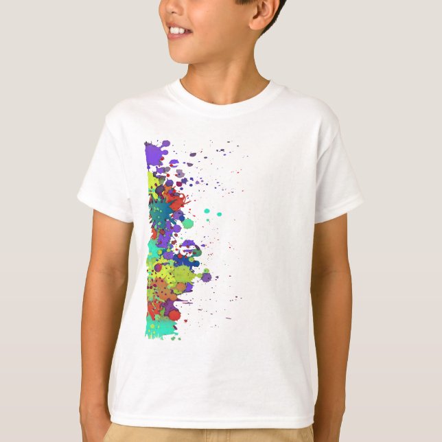 FUNNY COLOR SPLASH I + your backgr. & ideas T-Shirt (Front)