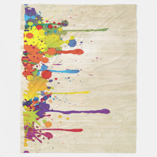 FUNNY COLOR SPLASH II + your backgr. & ideas Fleece Blanket