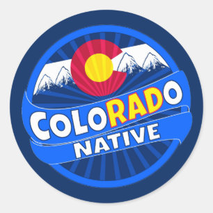 Funny Colorado flag rad native stickers