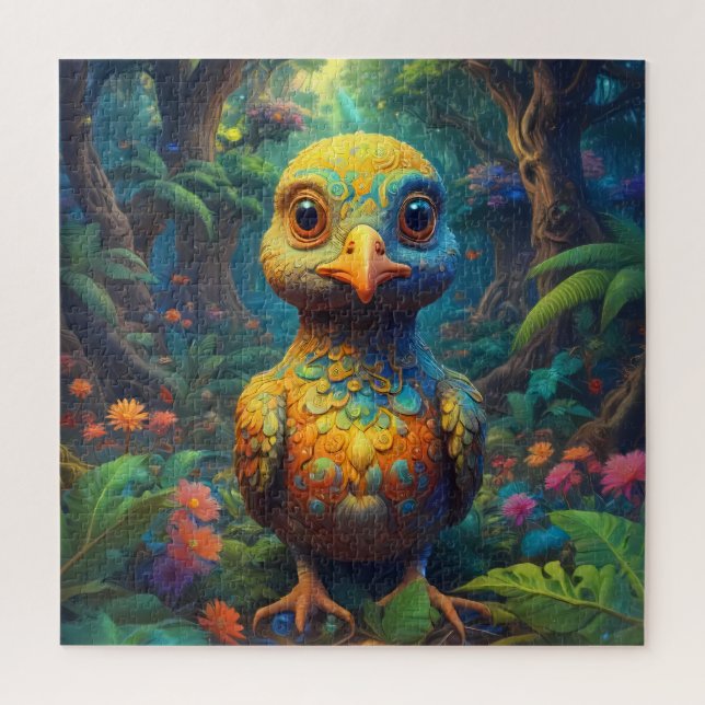 Funny Colorful Bird Jigsaw Puzzle (Vertical)