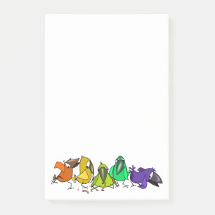 Funny Colorful Birds - Cartoon Post-it Notes