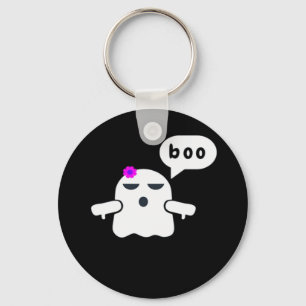 Funny Colorful Boo Of Disapproval Girl Keychain