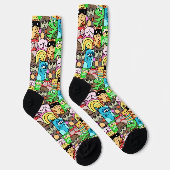 Funny Colorful Cats Socks (Right)