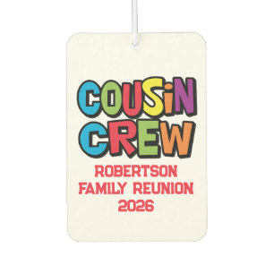 Funny Colorful Cousin Crew Family Reunion  Air Freshener