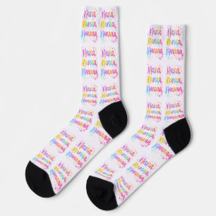 Funny Colorful Dreamy Quote Paint Splashes Rainbow Socks