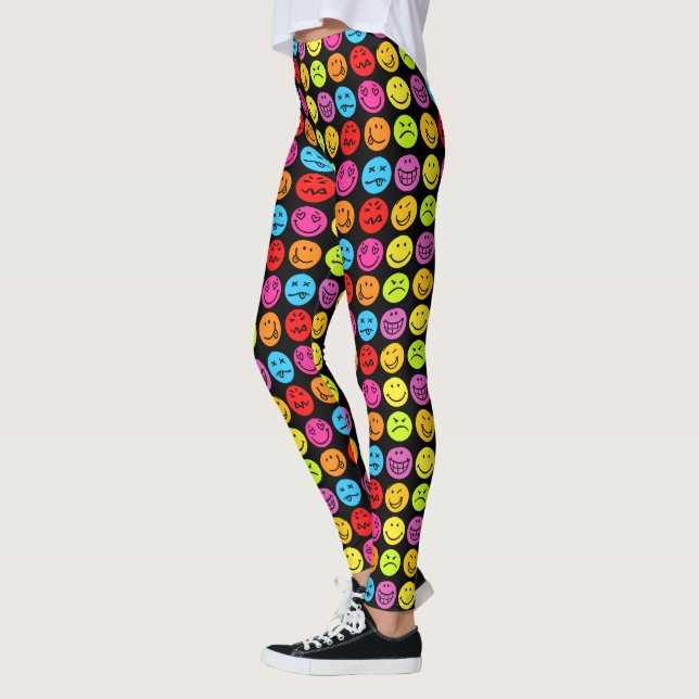 Funny Colorful Faces Leggings (Left)