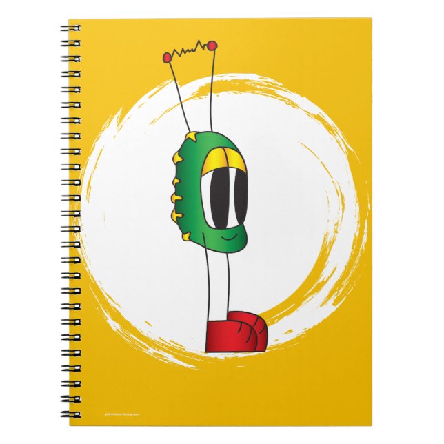 Funny, Colorful, Quirky, Cartoon Character Notebook (Front)
