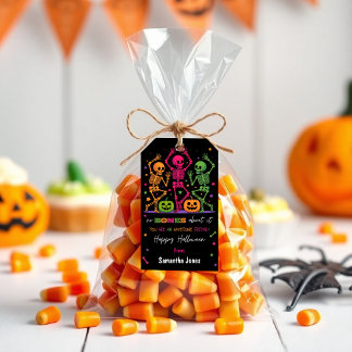 Funny Colorful Skeleton Halloween – No Bones About Gift Tags