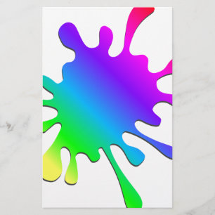 Funny Colourful Art Rainbow Paint Splatter Stationery