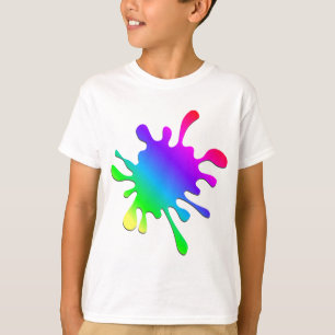 Funny Colourful Art Rainbow Paint Splatter T-Shirt