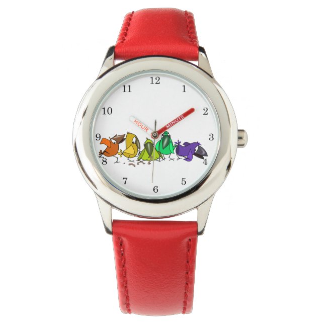 Funny Colourful Birds Watch (Front)