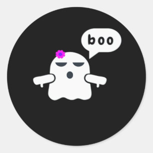Funny Colourful Boo Of Disapproval Girl Classic Round Sticker