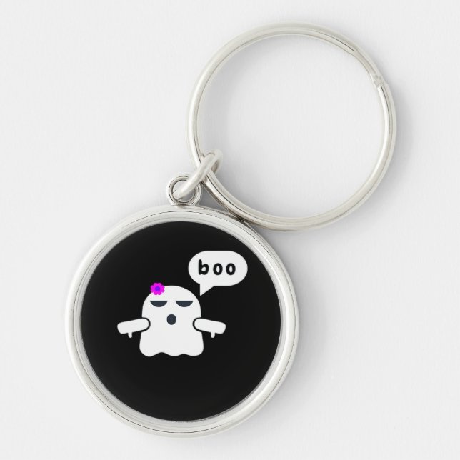Funny Colourful Boo Of Disapproval Girl Keychain (Front)