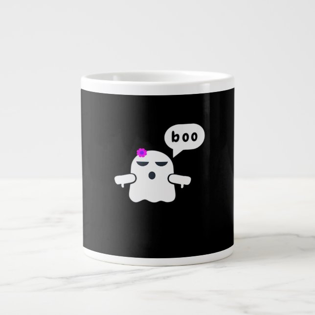 Funny Colourful Boo Of Disapproval Girl Large Coffee Mug (Front)