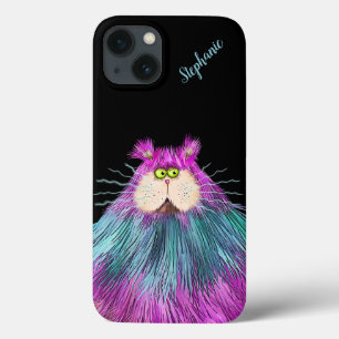 Funny Colourful Cat Personalized iPhone 13 Case