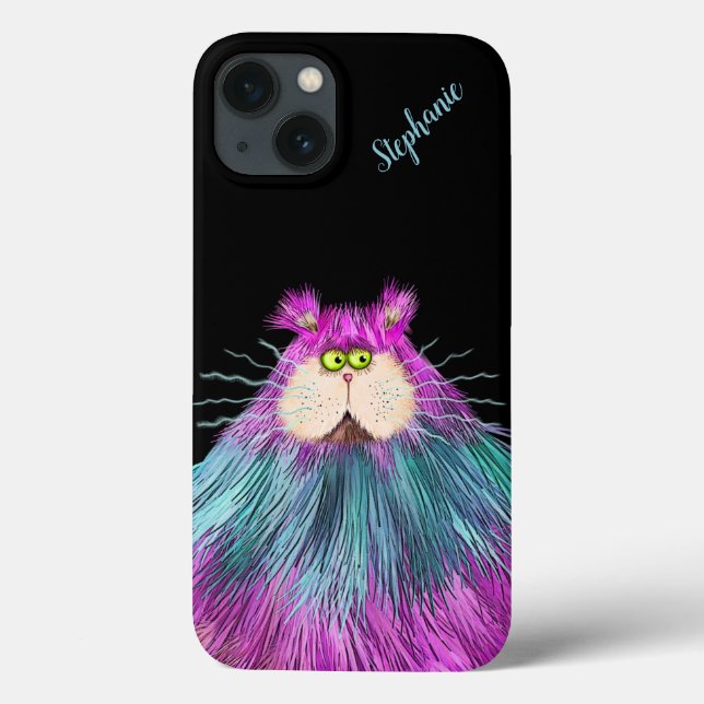 Funny Colourful Cat Personalized Case-Mate iPhone Case (Back)