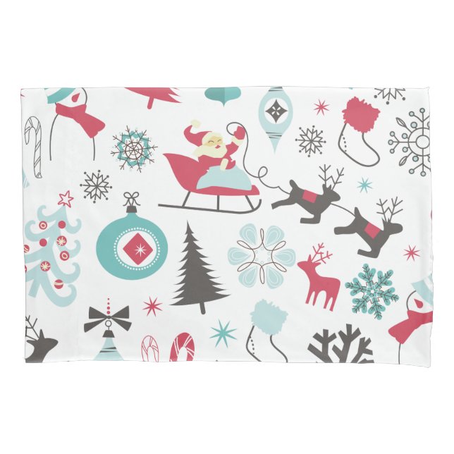 Funny Colourful Christmassy Pattern Pillowcase (Front)