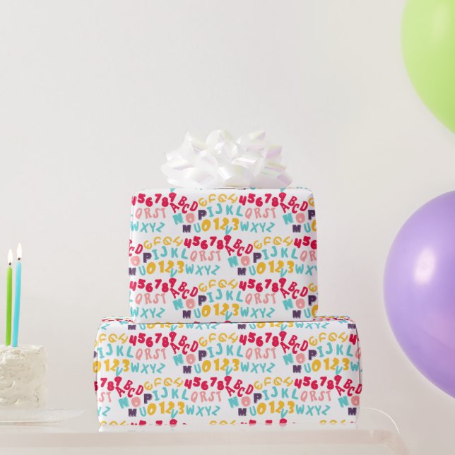 Funny Colourful Comic Alphabet Wrapping Paper (Party Gifts)