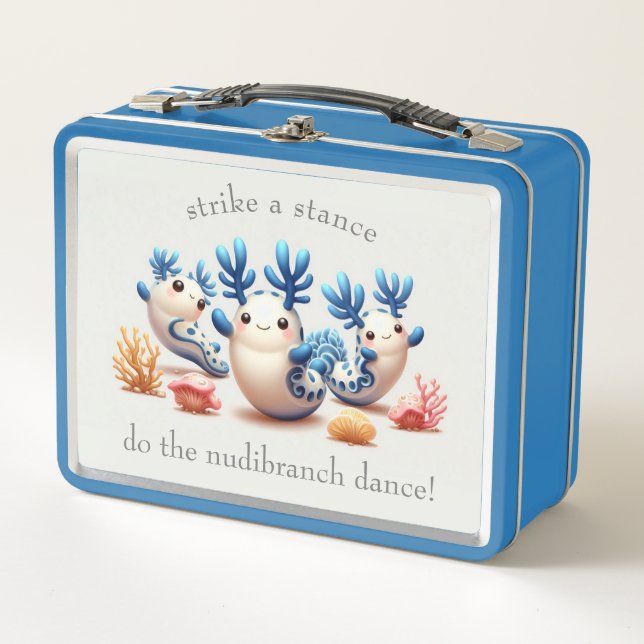 Funny Colourful Dancing Nudibranchs and Corals Metal Lunch Box (Front)