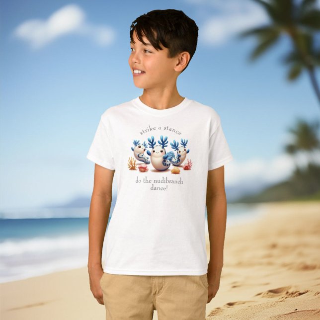 Funny Colourful Dancing Nudibranchs and Corals T-Shirt (Boy's 5450 T-Shirt at the Beach Cover Photo)