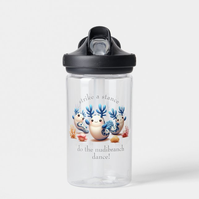 Funny Colourful Dancing Nudibranchs and Corals Water Bottle (Front)