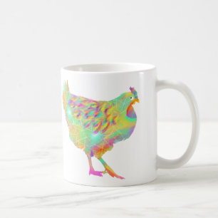 Funny Colourful Disco Chicken Quirky Art Design Coffee Mug