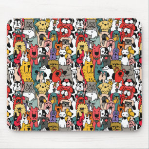 Funny Colourful Dogs Mouse Pad