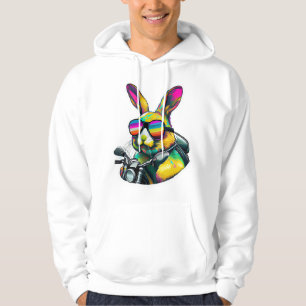 Funny Colourful Easter Bunny Graphic Design Hoodie