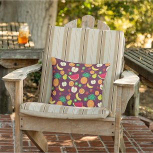    Funny Colourful Fruits Summer Healthy Vegetaria Outdoor Pillow