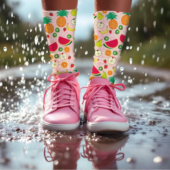    Funny Colourful Fruits Summer Healthy Vegetaria Socks (Creator Uploaded)