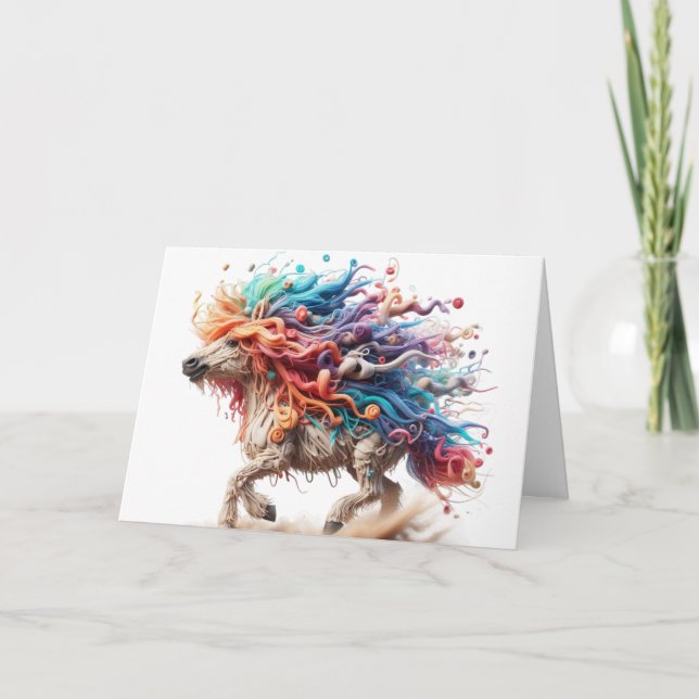 Funny Colourful Horse Card (Front)