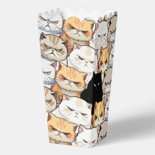Funny Colourful Moody Cats Kitten doodle pattern Favor Box