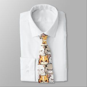 Funny Colourful Moody Cats Kitten pet Pattern Tie