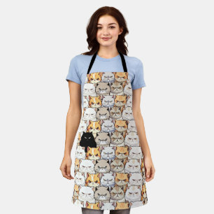 Funny Colourful Moody Meow Cats Kitten pet Pattern Apron