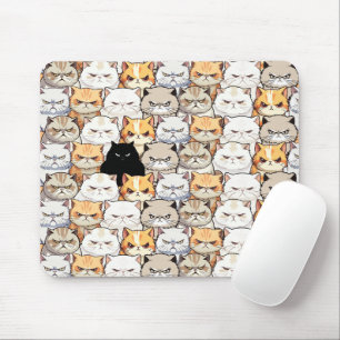 Funny Colourful Moody Meow Cats Kitten pet Pattern Mouse Pad