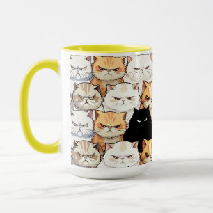 Funny Colourful Moody Meow Cats Kitten pet Pattern Mug