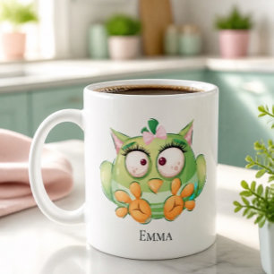 Funny Colourful Owl Personalized Mug