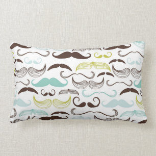 Funny Colourful Pattern for Moustache Lovers Lumbar Pillow