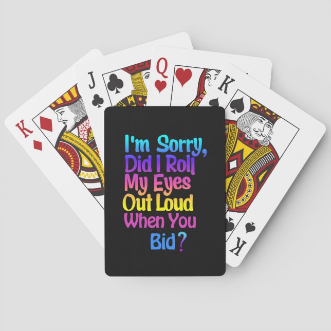 Funny Colourful Sarcastic Playing Cards Deck (Back)