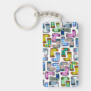 Funny colourful sock pattern keychain