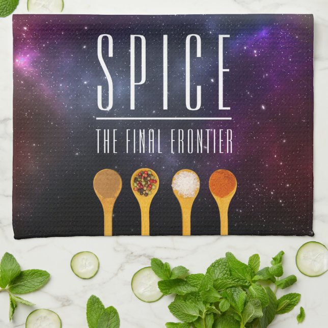 Funny Colourful Spice the Final Frontier Kitchen Towel (Folded)