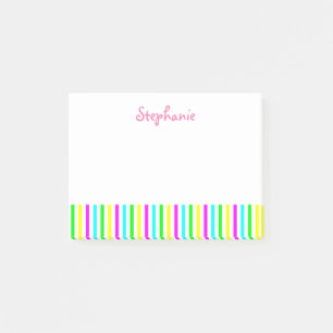 Funny Colourful Stripes Personalized Kids Name Post-it Notes