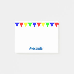 Funny Colourful Triangles Personalized Boys Name Post-it Notes