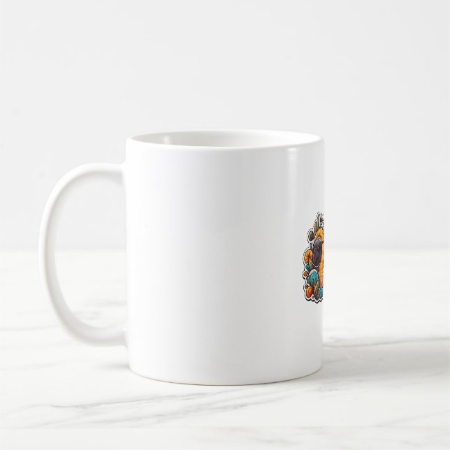Funny Colourful Turtle On A Scooter  Coffee Mug (Left)