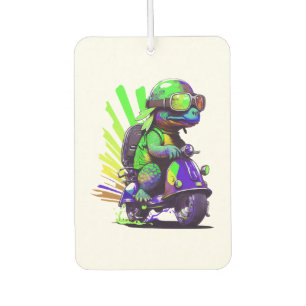 Funny Colourful Turtle On A Scooter Copy Air Freshener