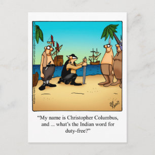 Funny Columbus Day Humour Carte postale