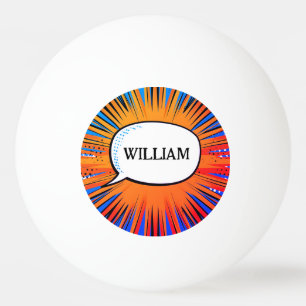 Funny comic book cool personalized name trendy  ping pong ball