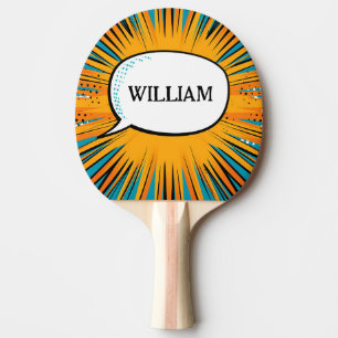 Funny comic book cool personalized name trendy  ping pong paddle